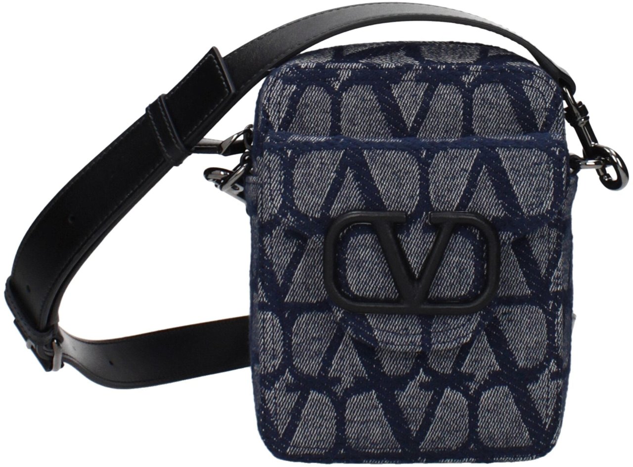 Valentino Garavani Valentino Garavani Blue Fabric Crossbody Bag Blauw