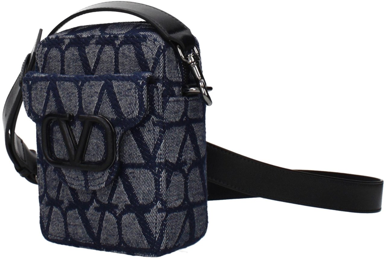 Valentino Garavani Valentino Garavani Blue Fabric Crossbody Bag Blauw