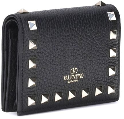 Valentino Garavani Valentino Garavani Black Calf Leather Bos Taurus Wallet Zwart