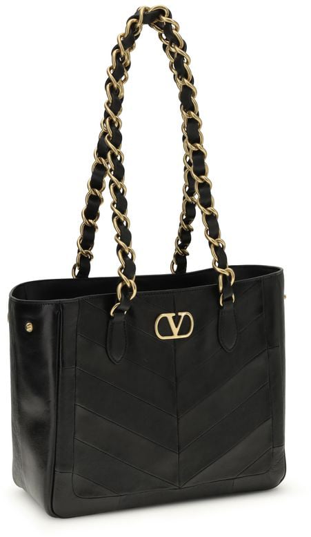 Valentino Garavani Valentino Garavani Black Napa Leather / Calf Bos Taurus Shoulder Bag Zwart