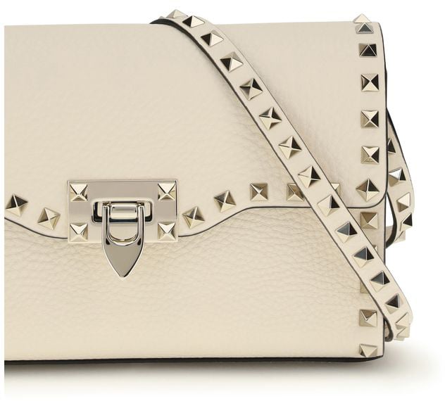 Valentino Garavani Valentino Garavani Beige Calf Leather Bos Taurus Shoulder Bag Beige