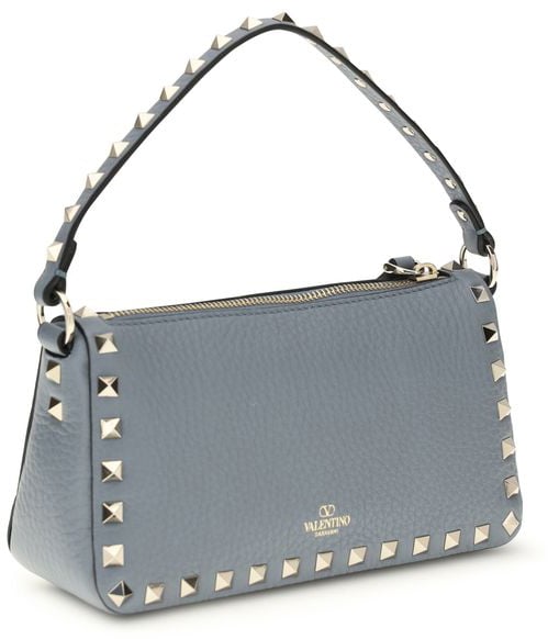 Valentino Garavani Valentino Garavani Blue Calf Leather Bos Taurus Shoulder Bag Blauw