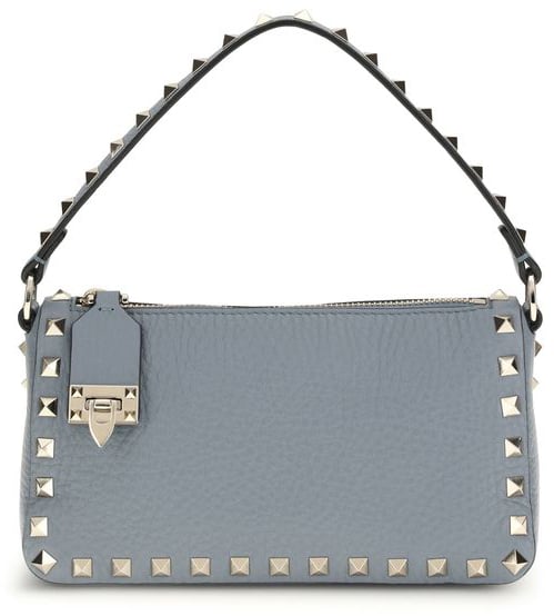 Valentino Garavani Valentino Garavani Blue Calf Leather Bos Taurus Shoulder Bag Blauw