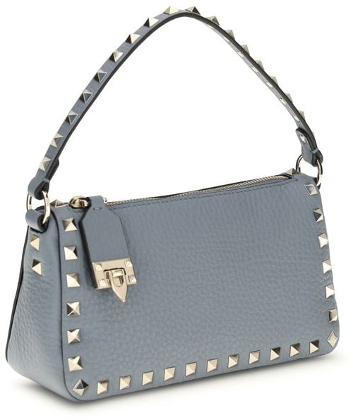 Valentino Garavani Valentino Garavani Blue Calf Leather Bos Taurus Shoulder Bag Blauw