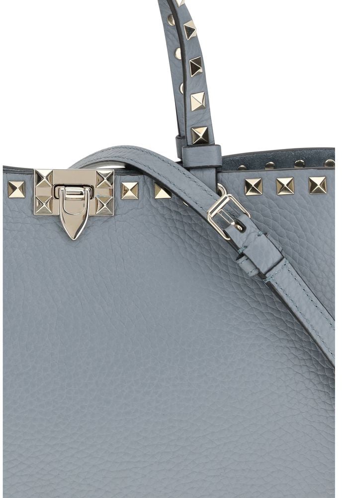 Valentino Garavani Valentino Garavani Blue Calf Leather Bos Taurus Shoulder Bag Blauw