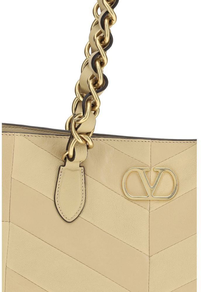 Valentino Garavani Valentino Garavani Gold Napa Leather / Calf Bos Taurus Shoulder Bag Goud