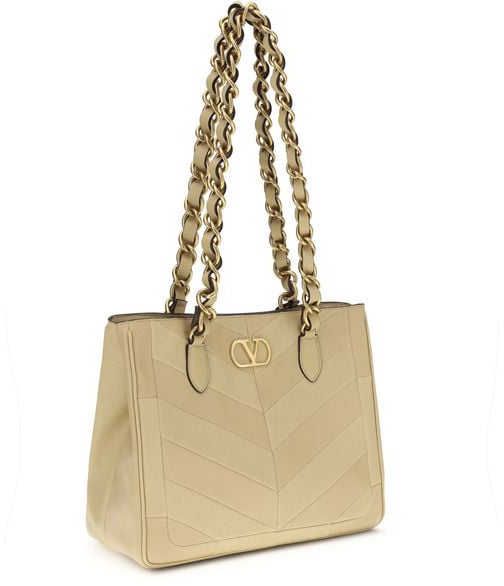 Valentino Garavani Valentino Garavani Gold Napa Leather / Calf Bos Taurus Shoulder Bag Goud