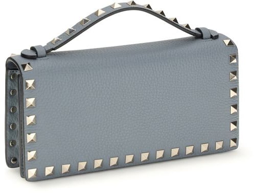 Valentino Garavani Valentino Garavani Blue Calf Leather Bos Taurus Wallet Blauw