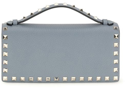 Valentino Garavani Valentino Garavani Blue Calf Leather Bos Taurus Wallet Blauw