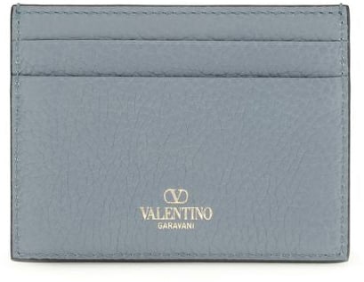 Valentino Garavani Valentino Garavani Blue Calf Leather Bos Taurus Wallet Blauw
