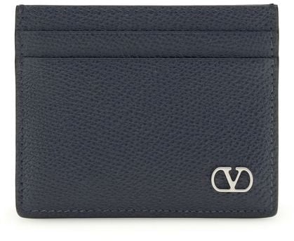 Valentino Garavani Valentino Garavani Blue Calf Leather Bos Taurus Wallet Blauw