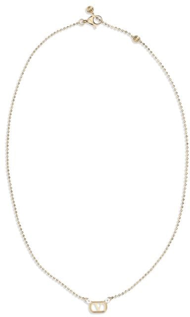 Valentino Garavani Valentino Garavani Gold Brass Necklace Goud
