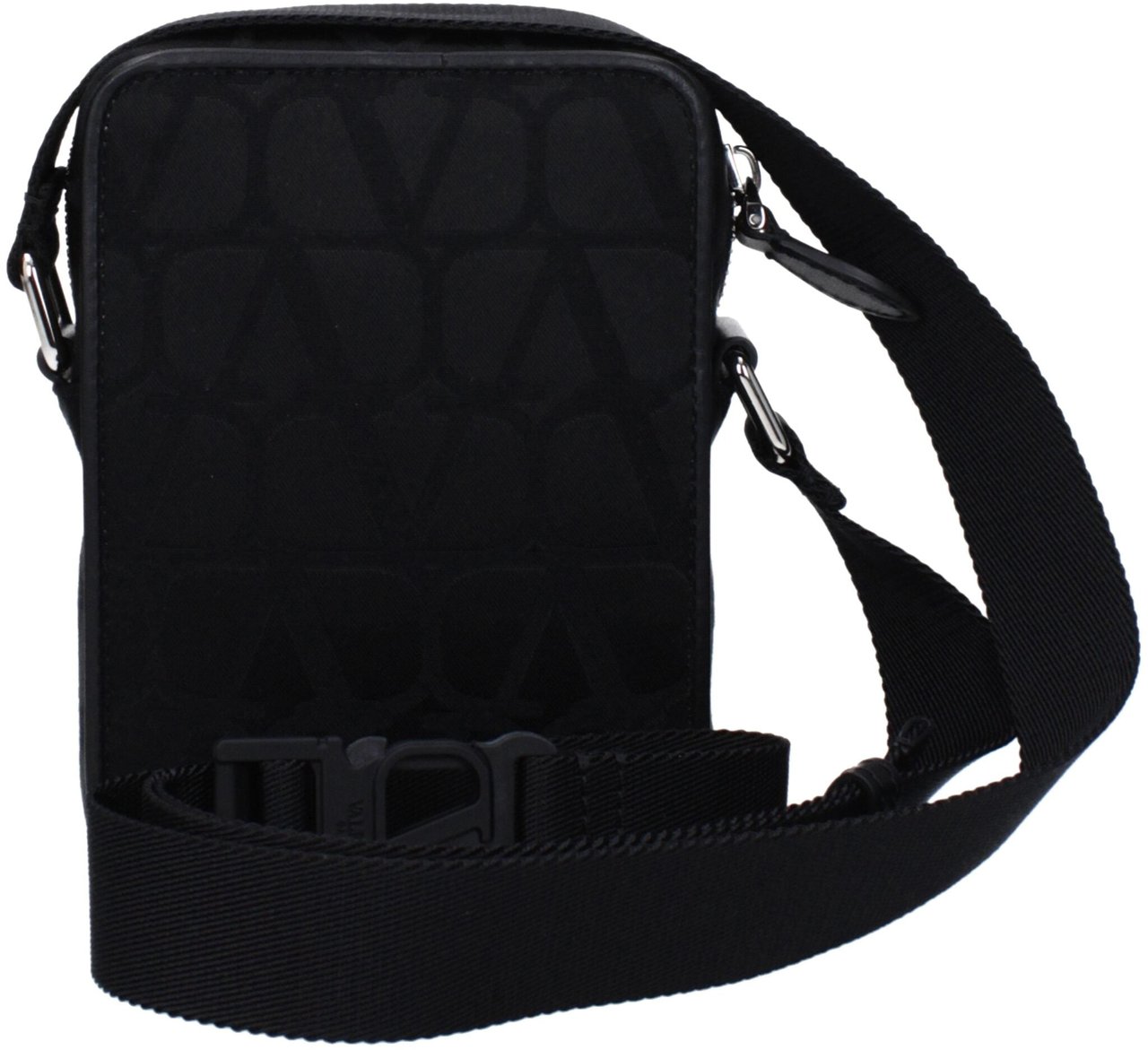 Valentino Garavani Valentino Garavani Black Fabric Crossbody Bag Zwart