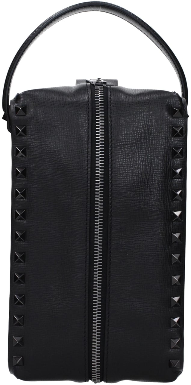 Valentino Garavani Valentino Garavani Black Leather Clutch Bag Zwart