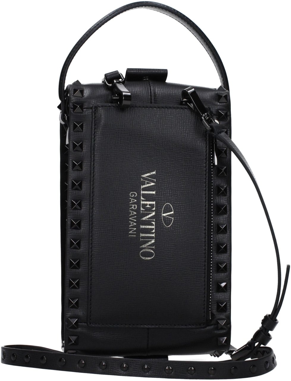 Valentino Garavani Valentino Garavani Black Leather Clutch Bag Zwart