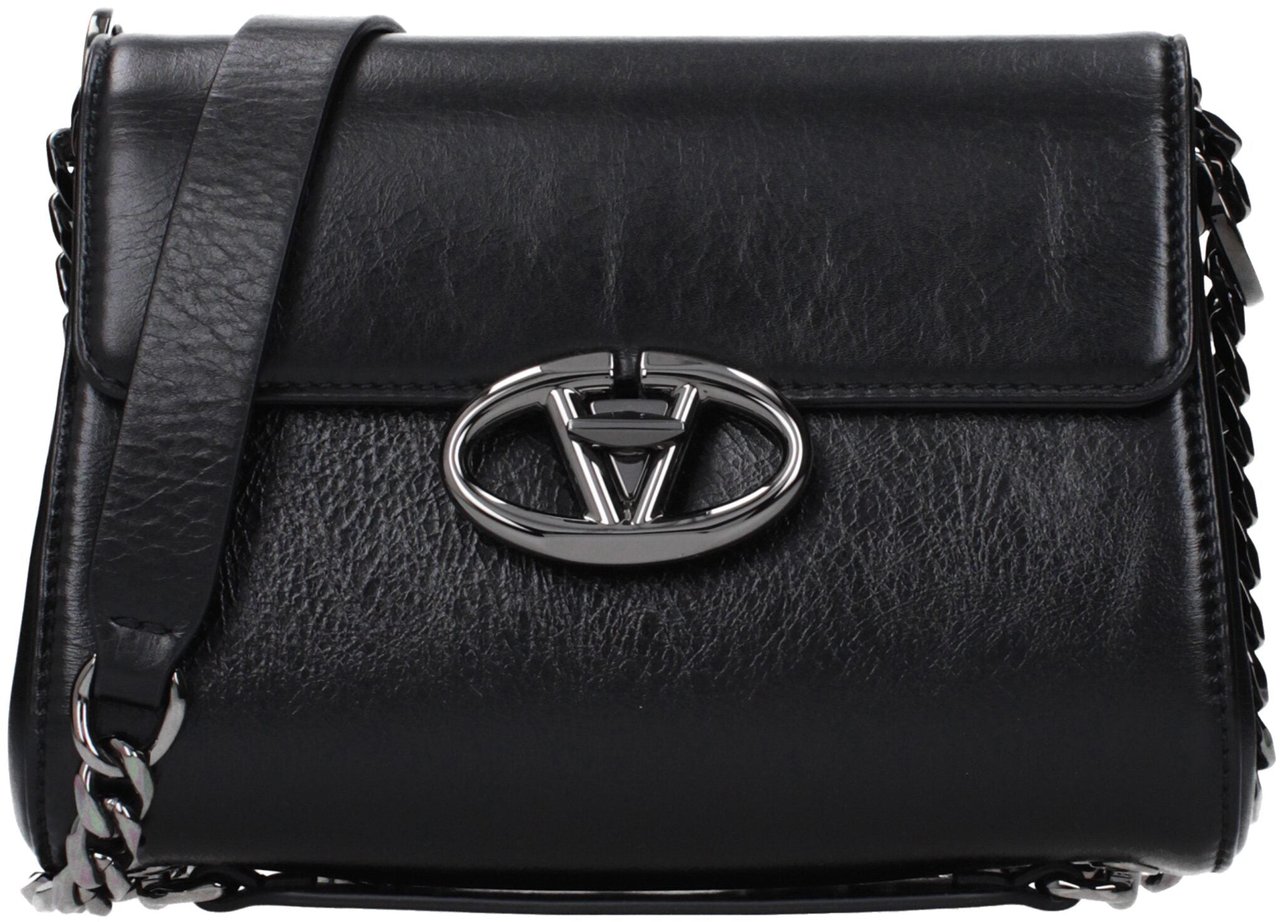 Valentino Garavani Valentino Garavani Black Leather Crossbody Bag Zwart