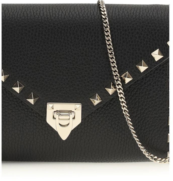 Valentino Garavani Valentino Garavani Black Calf Leather Bos Taurus Wallet Zwart