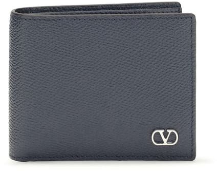Valentino Garavani Valentino Garavani Blue Calf Leather Bos Taurus Wallet Blauw