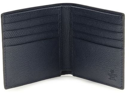Valentino Garavani Valentino Garavani Blue Calf Leather Bos Taurus Wallet Blauw