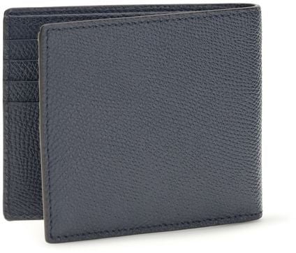 Valentino Garavani Valentino Garavani Blue Calf Leather Bos Taurus Wallet Blauw