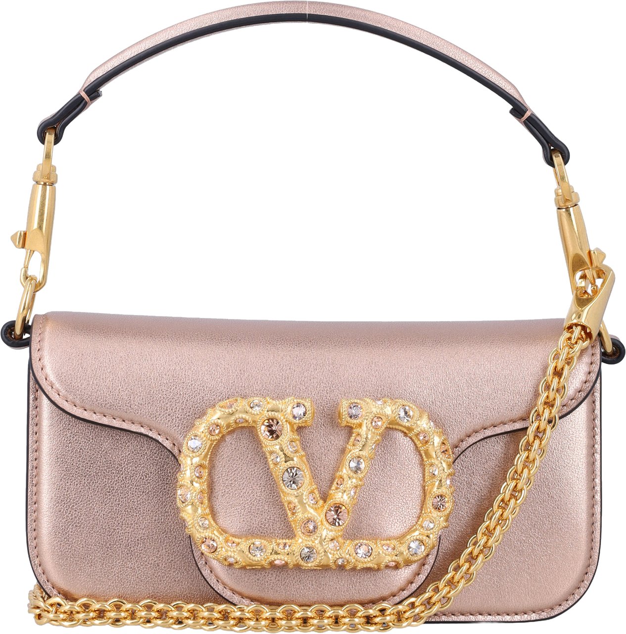Valentino Garavani Loco Crystal V Handbag Neutraal