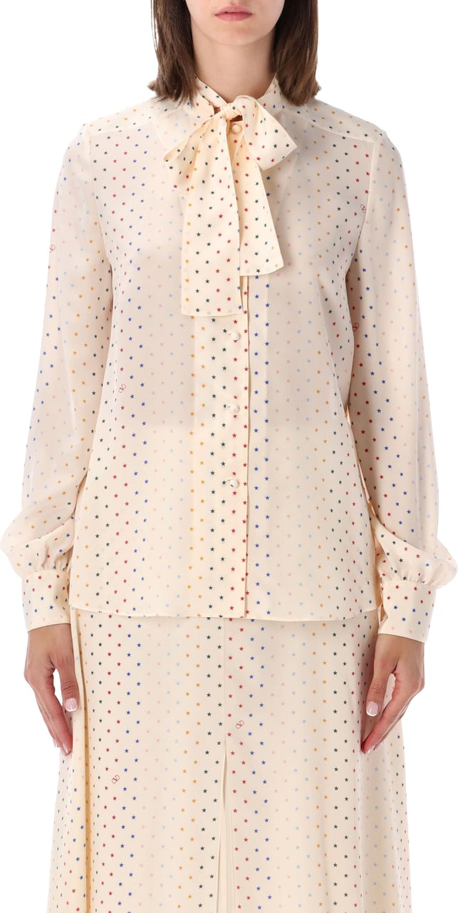 Valentino Garavani Shirt Multi Star Bianco Wit