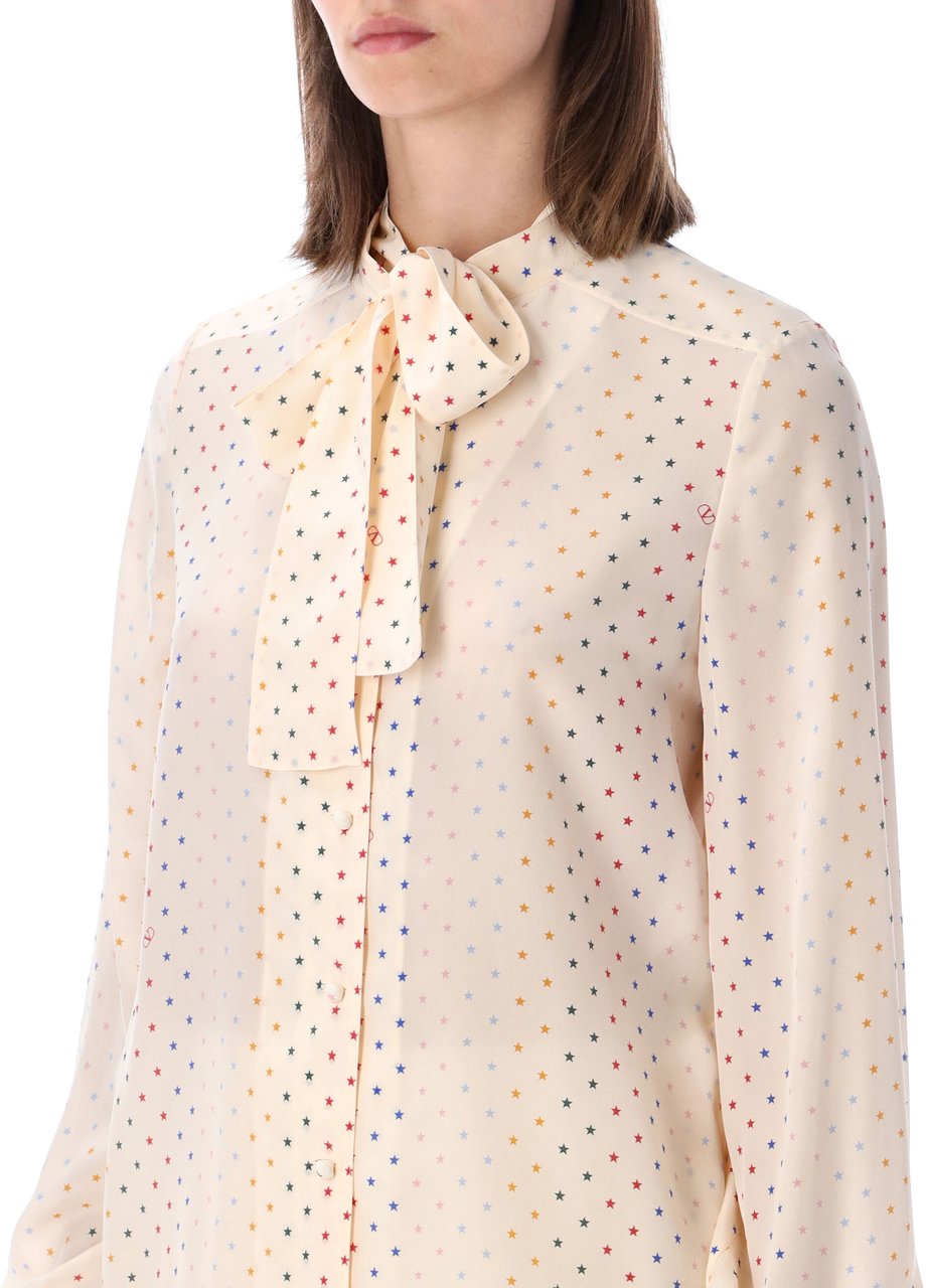 Valentino Garavani Shirt Multi Star Bianco Wit