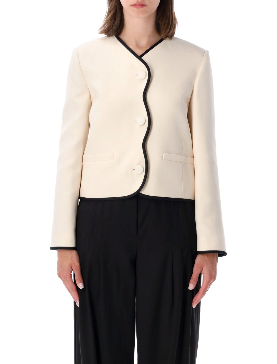 Valentino Garavani Wavy Trim Waves Jacket Wit