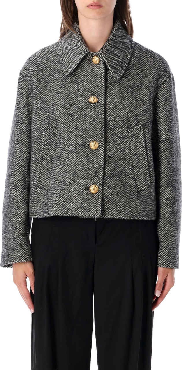 Valentino Garavani Peacoat Chevron Nero Grijs
