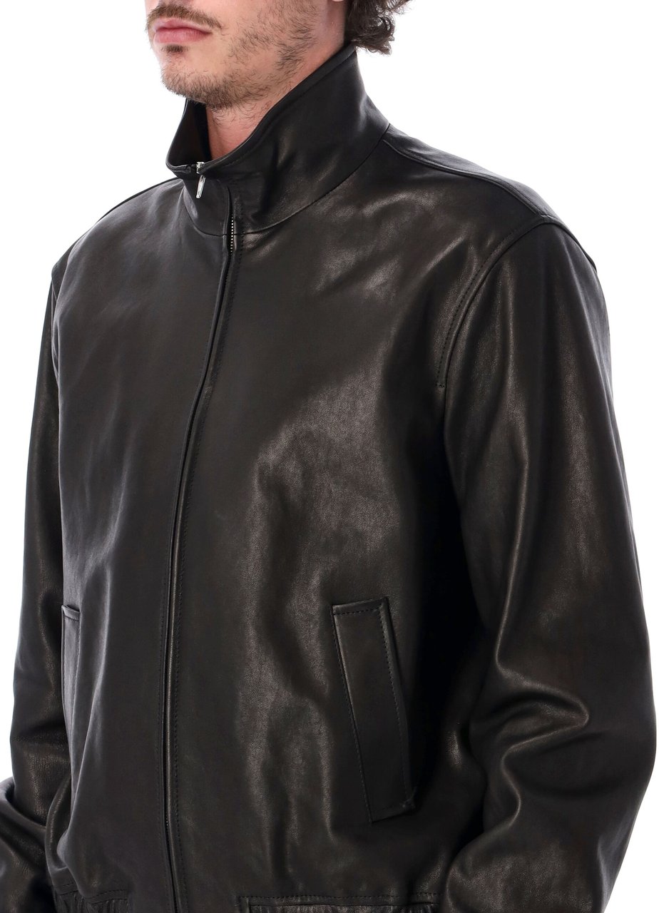 Valentino Garavani Leather Jacket Nero Zwart