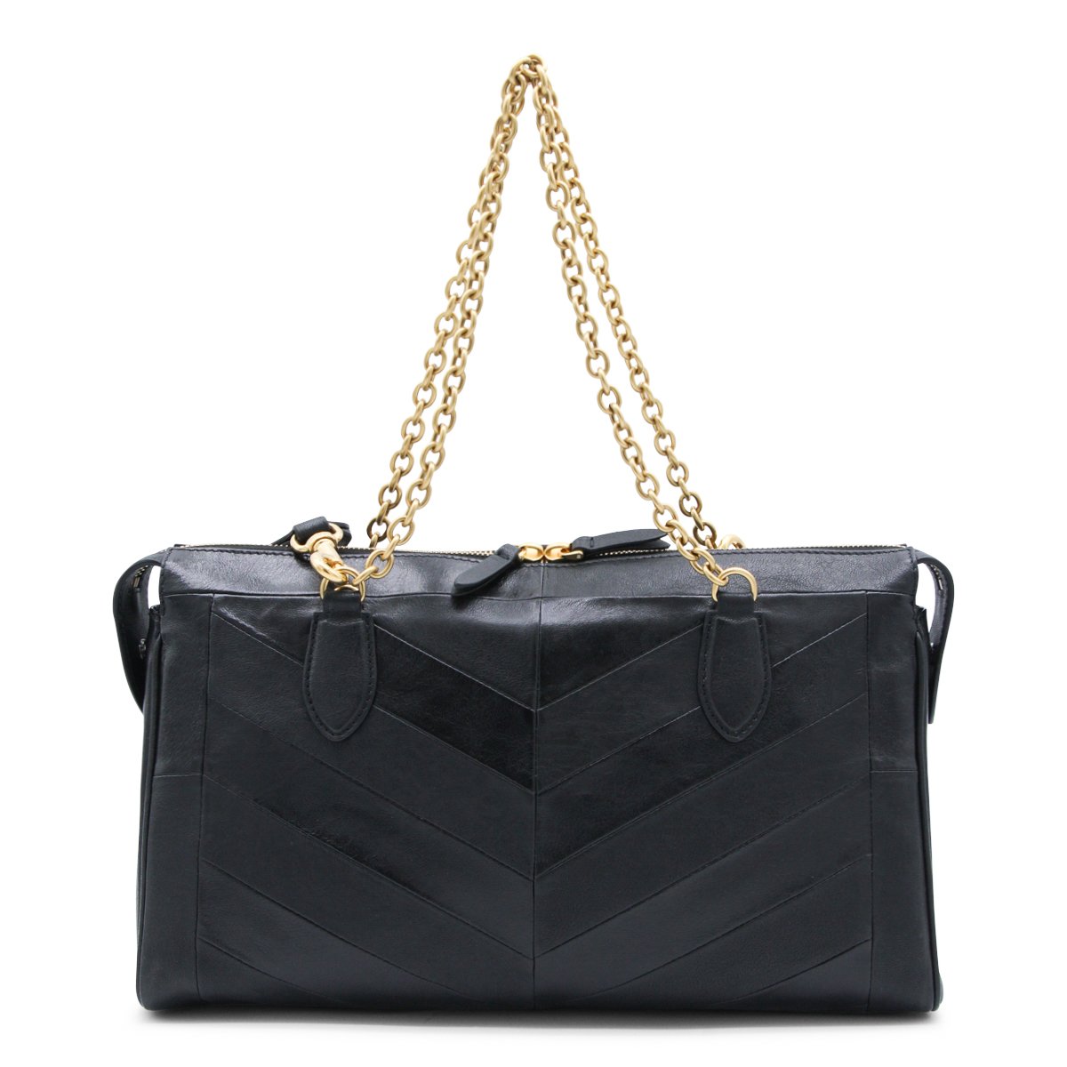 Valentino Garavani Chevron-Pattern Rectangular Handbag Zwart
