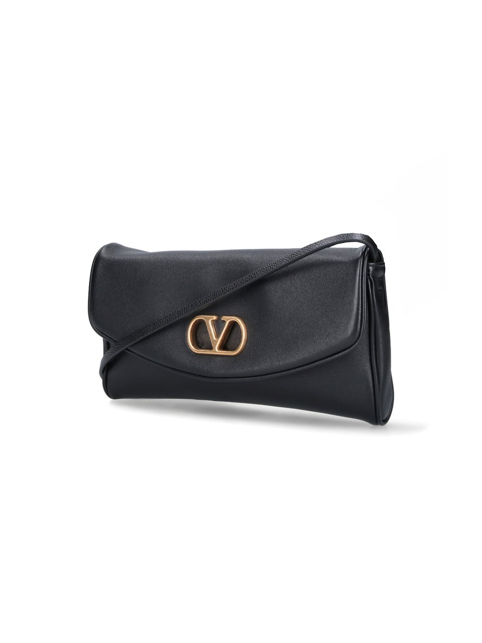Valentino Garavani Black DeVain Nappa Shoulder Bag Zwart