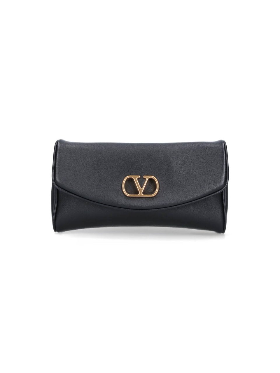 Valentino Garavani Black DeVain Nappa Shoulder Bag Zwart