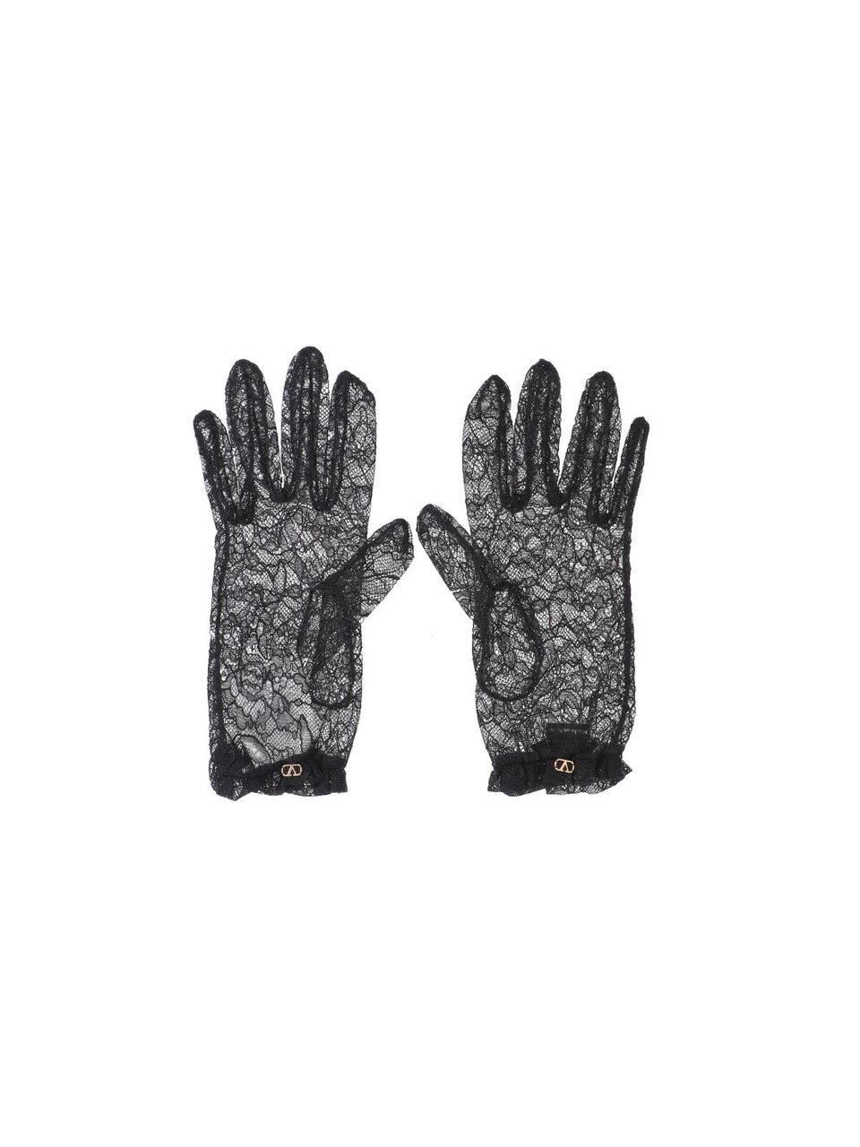 Valentino Garavani Black VLogo Signature Lace Gloves Zwart