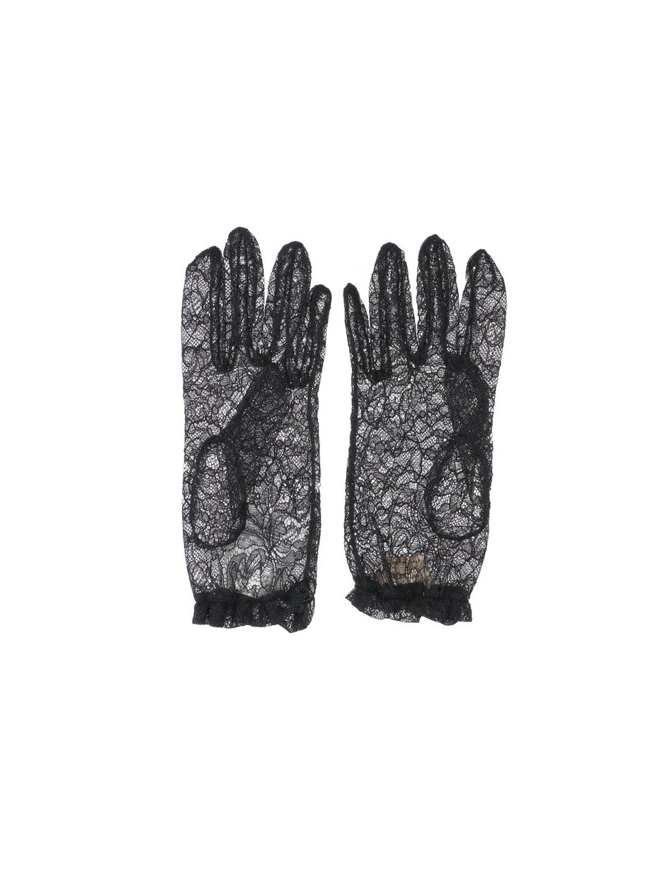 Valentino Garavani Black VLogo Signature Lace Gloves Zwart