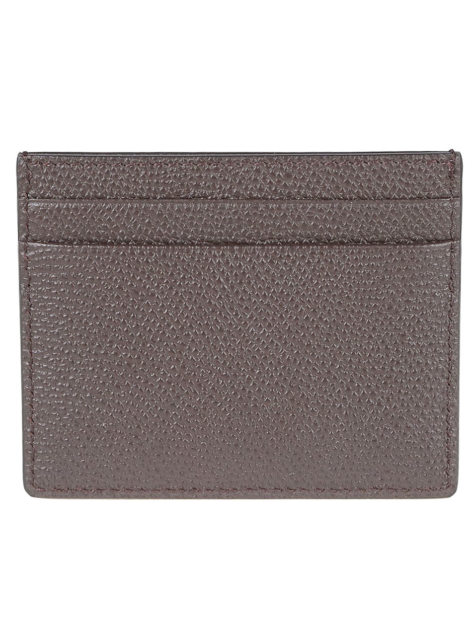 Valentino Garavani Brown Leather V-Logo Flat Wallet Bruin
