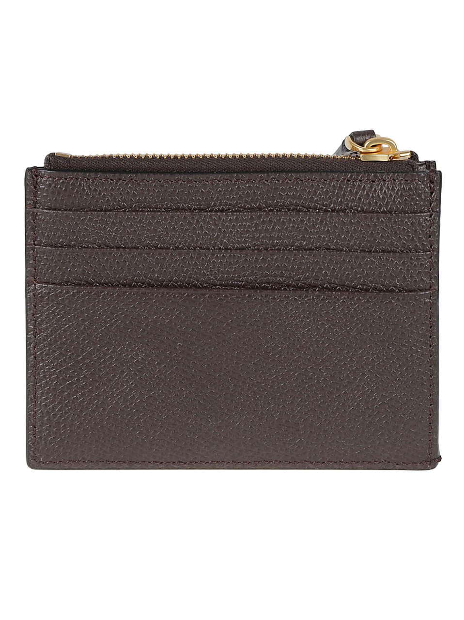 Valentino Garavani Black Calf Leather VLogo Coin Purse Bruin