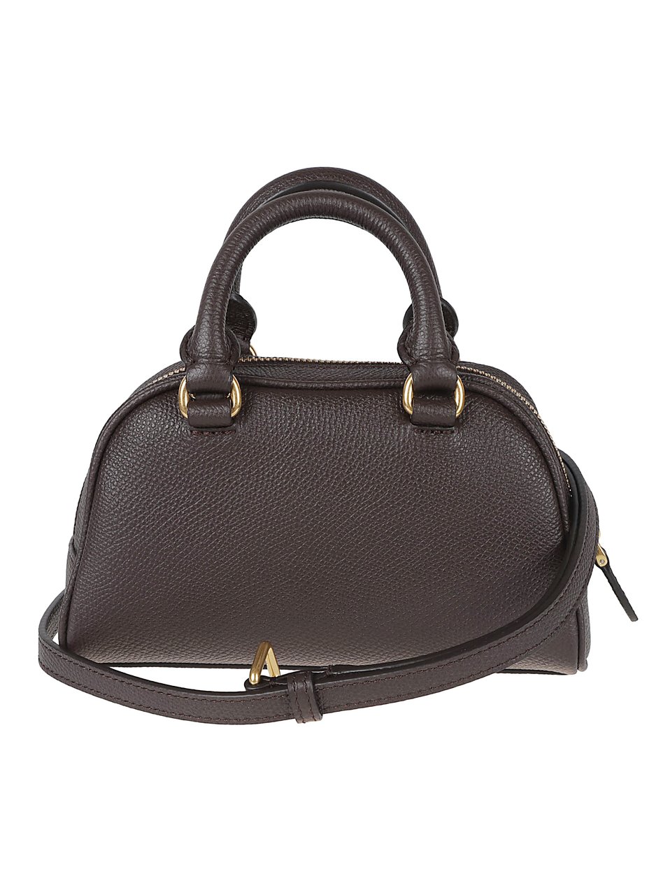 Valentino Garavani Brown Calf Leather VLogo Bowling Bag Grijs
