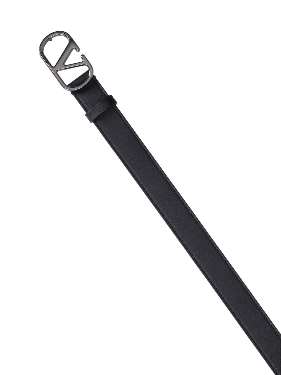 Valentino Garavani Black Leather Belt Zwart