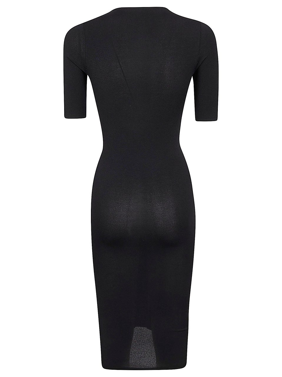 Valentino Garavani Knee-Length Fitted Knit Dress with Bow Detail Zwart