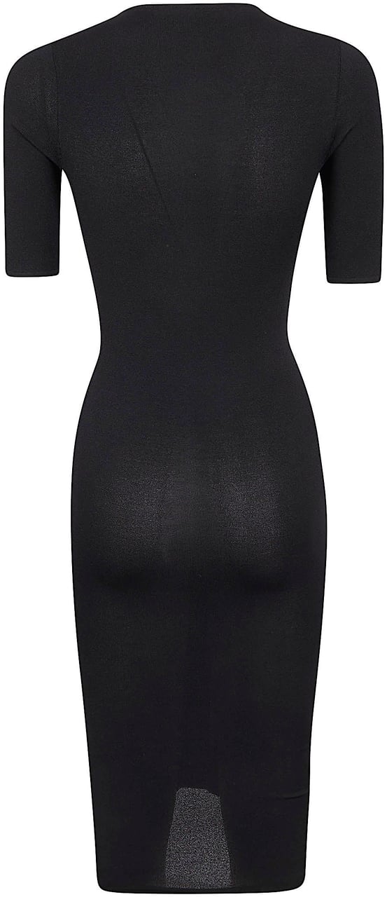 VALENTINO GARAVANI ABITO MAGLIA | ROUCHE` | STRETCH VISCOSE + BOW Zwart