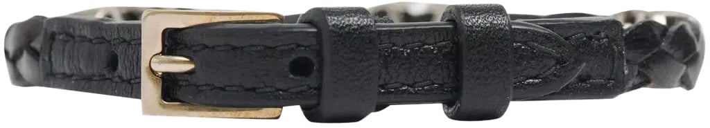 Valentino Garavani Valentino Garavani Vlogo Signature Leather Bracelet Zwart