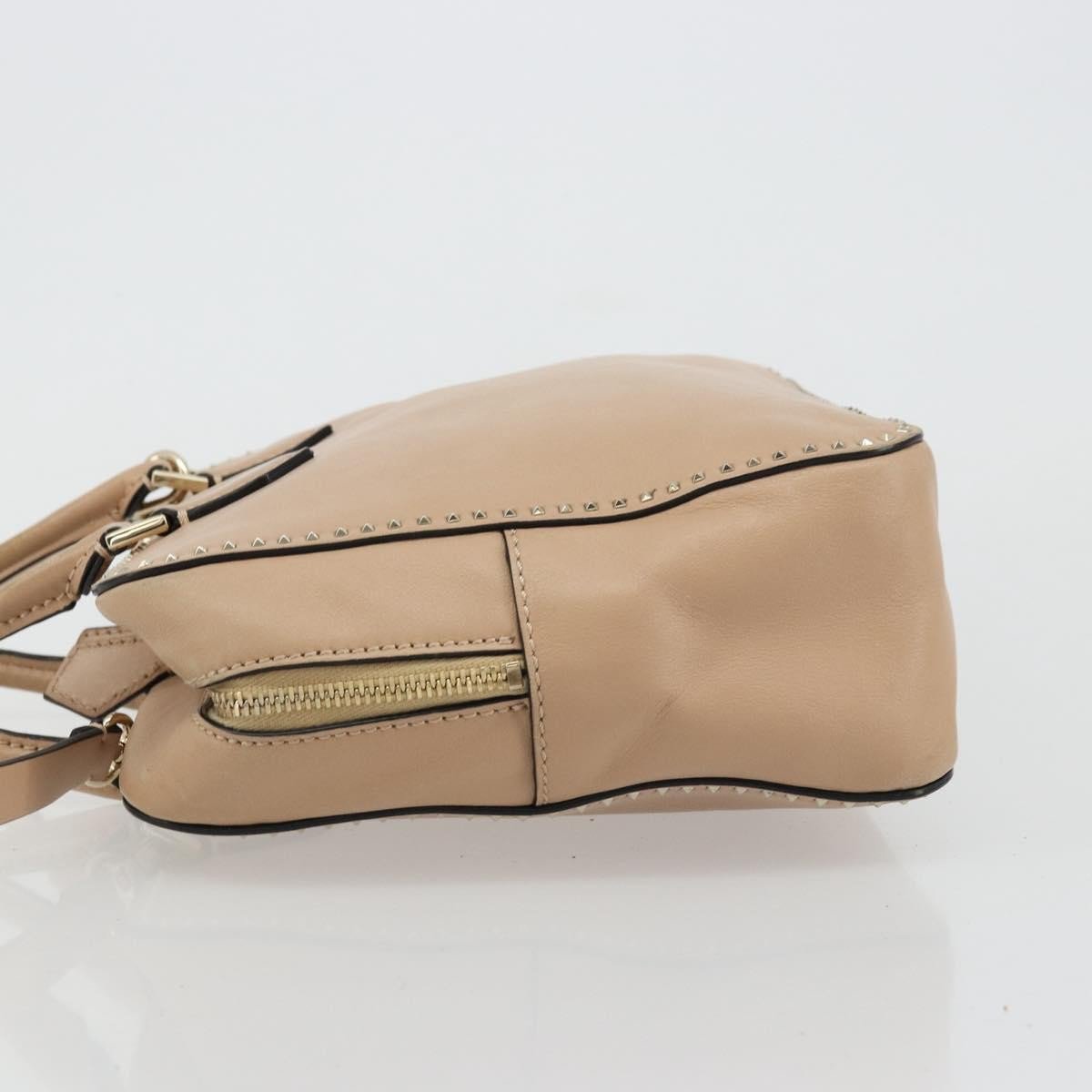 Valentino Garavani Convertible Zip Satchel Leather with Micro Rockstuds Medium Beige