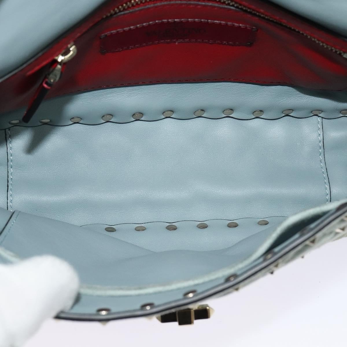 Valentino Garavani Valentino Garavani Rockstud Spike Flap Bag Quilted Suede Medium Blauw