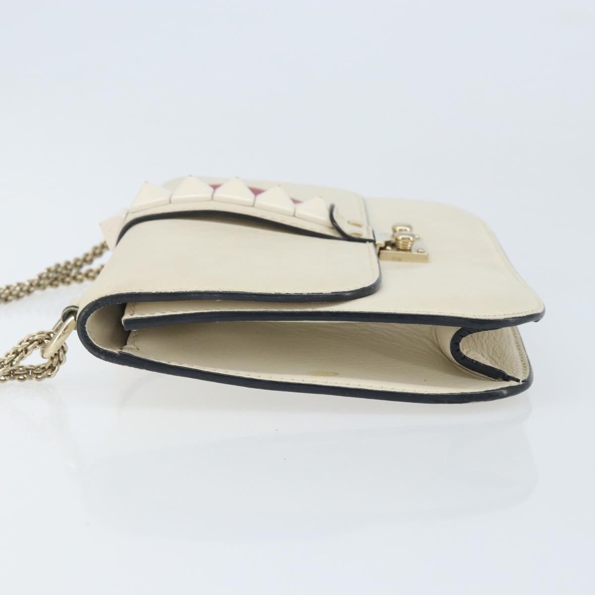 Valentino Garavani Glam Lock Leather Medium Wit
