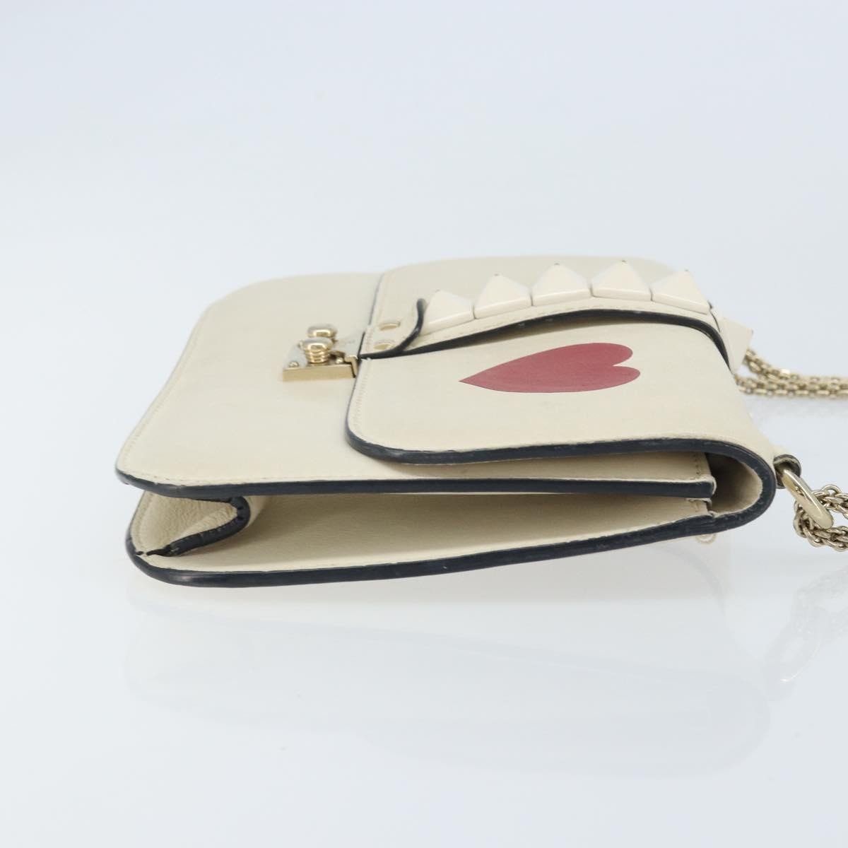 Valentino Garavani Glam Lock Leather Medium Wit