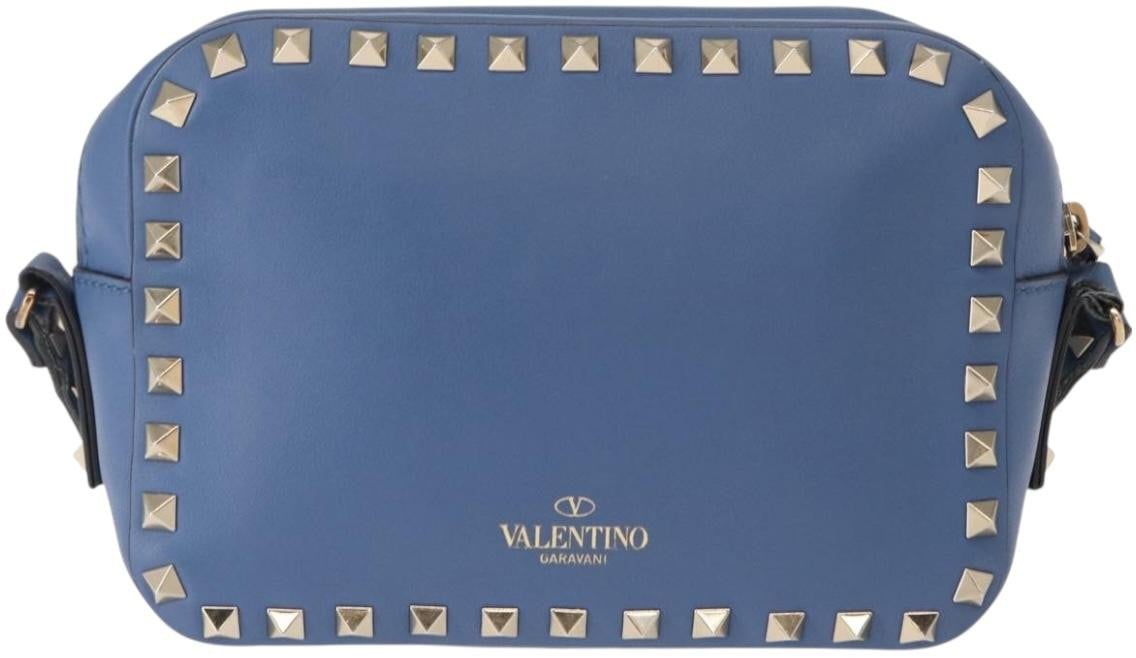 Valentino Garavani Valentino Garavani Rockstud Camera Crossbody Bag Leather Blauw