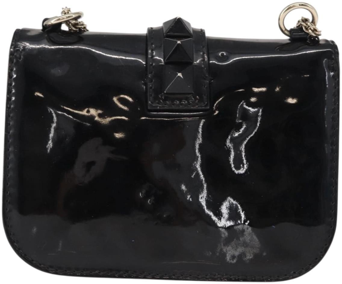 Valentino Garavani Valentino Garavani Glam Lock Shoulder Bag Patent Small Zwart