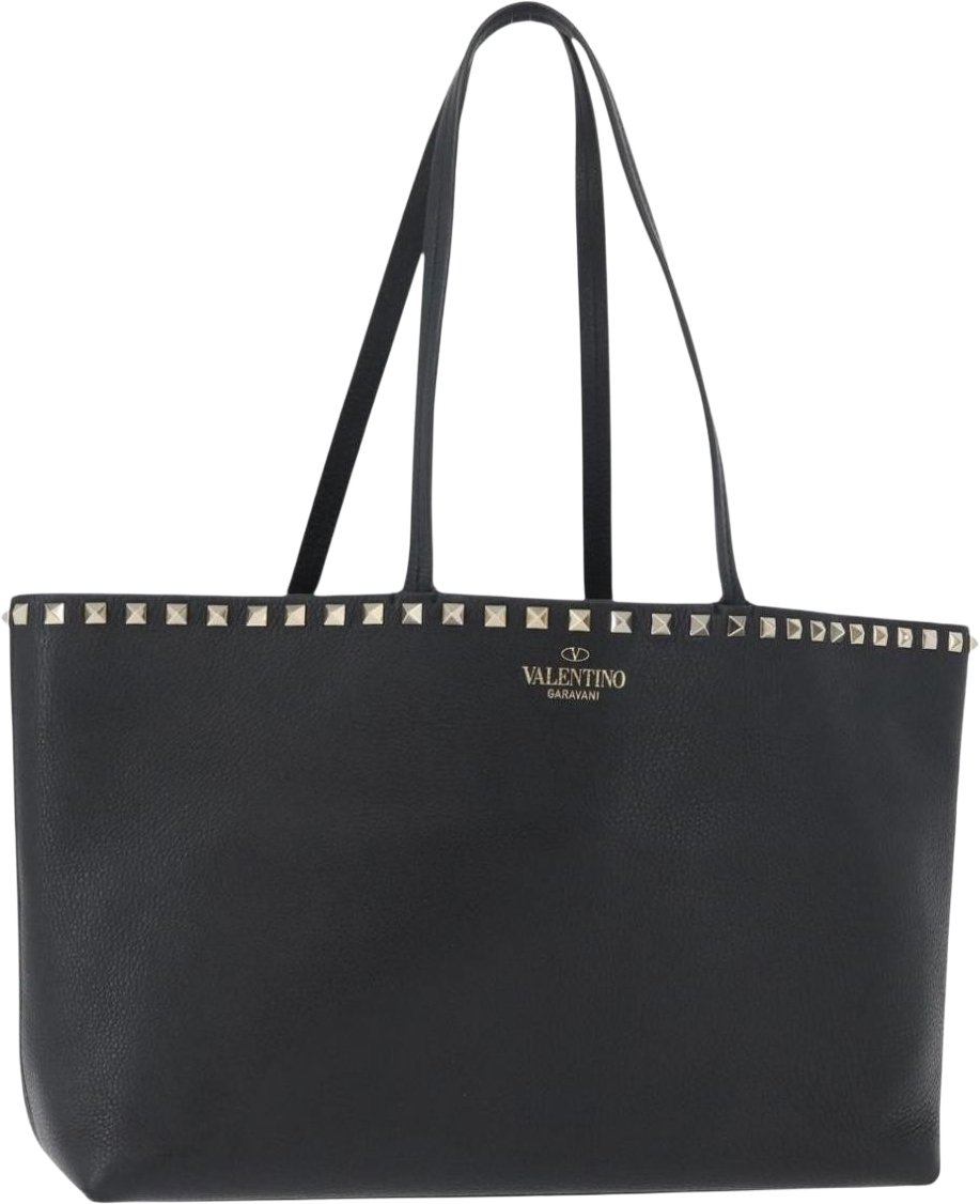 Valentino Garavani Rockstud Shopping Tote Leather Medium Zwart
