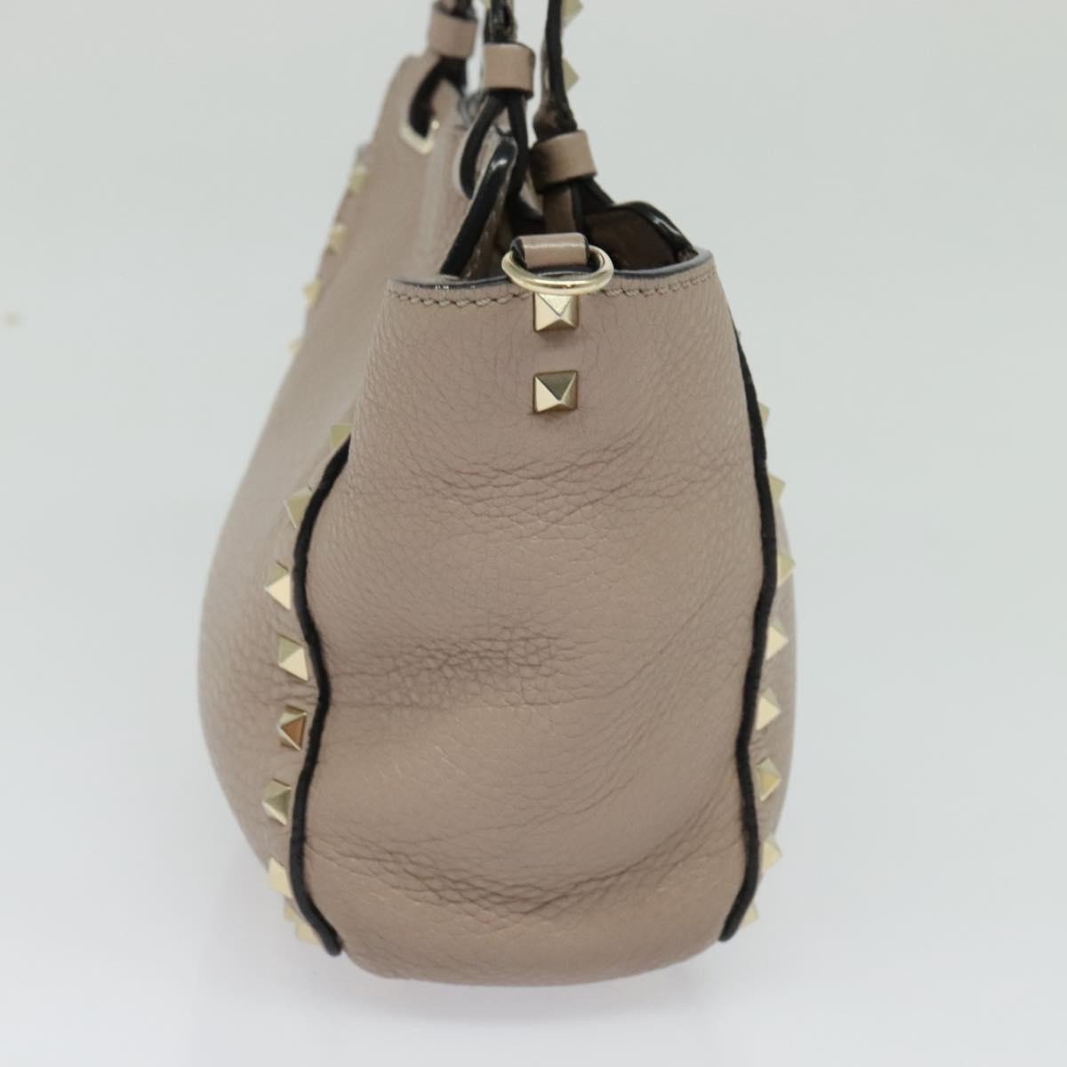 Valentino Garavani Valentino Garavani Rockstud Tote Pebbled Leather Mini Beige